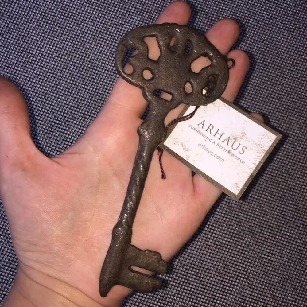 NWOT Arhaus Furniture Iron Brown Skeleton Key